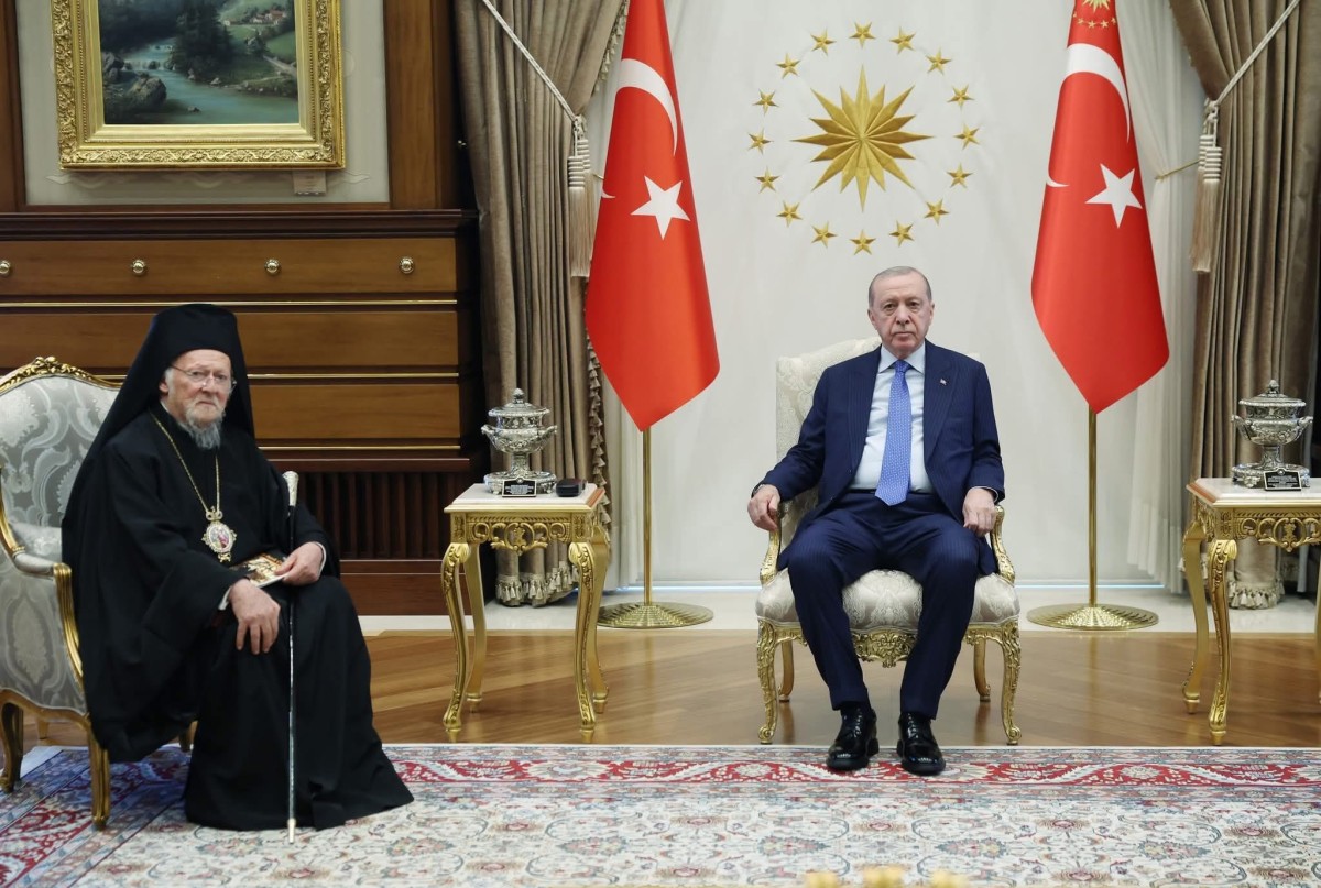 TÜRKİYE CUMHURBAŞKANI RECEP TAYYİP ERDOĞAN, İSTANBUL FENER RUM PATRİĞİ BARTHOLOMEOS'U CUMHURBAŞKANLIĞI KÜLLİYESİNDE KABUL ETTİ